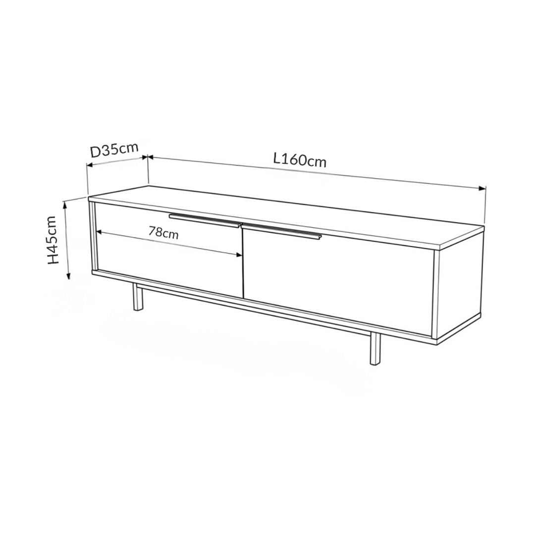 Inhabit Nordic Rattan TV Console /  Cabinet