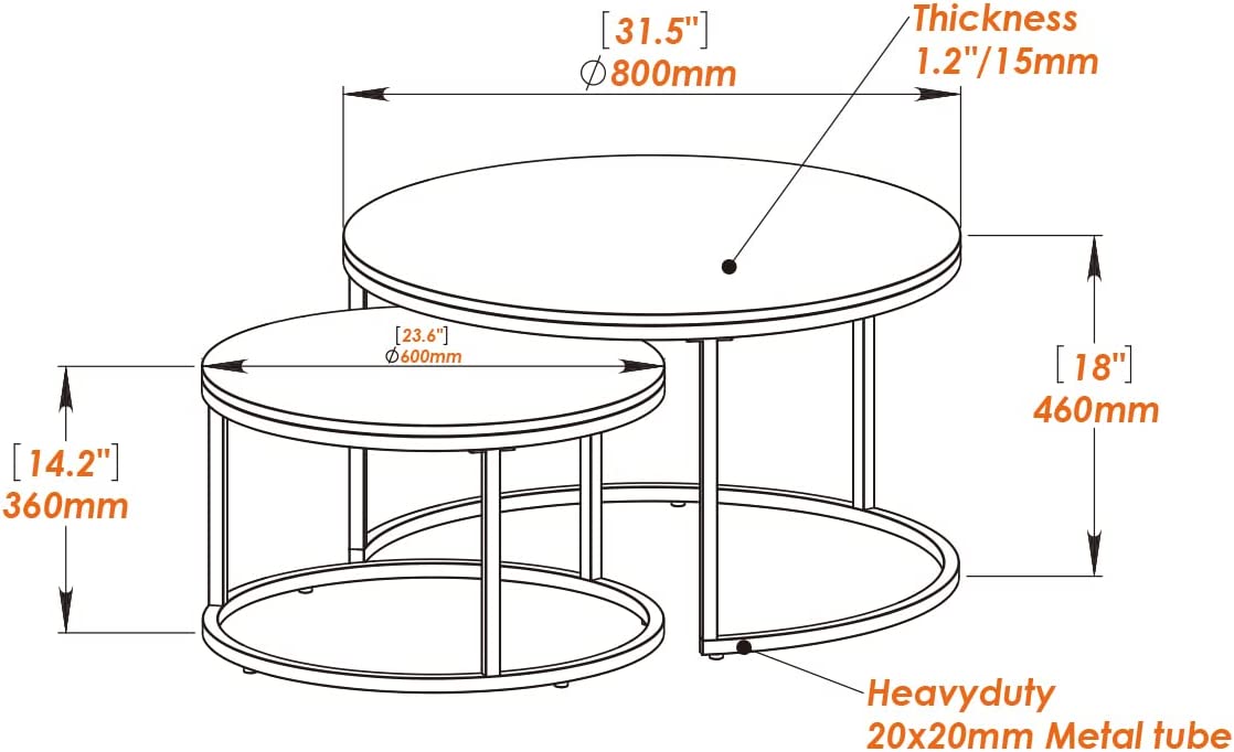 Inhabit Wood Marble Effect Technology Twins Coffee Table