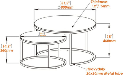 Inhabit Wood Marble Effect Technology Twins Coffee Table