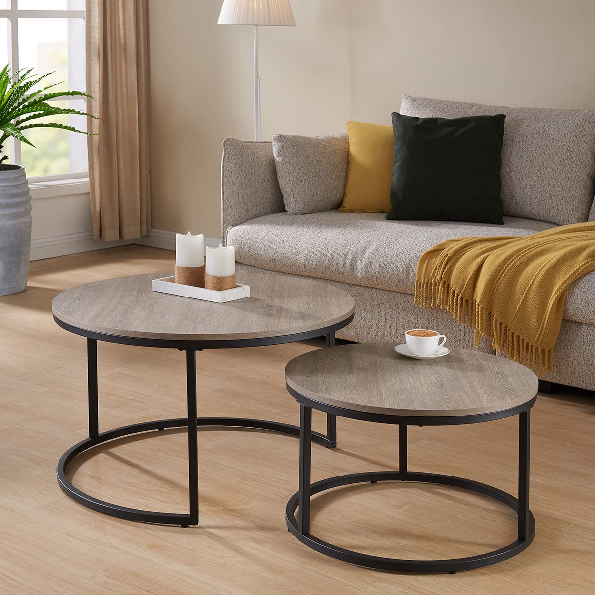 Inhabit Wood Marble Effect Technology Twins Coffee Table