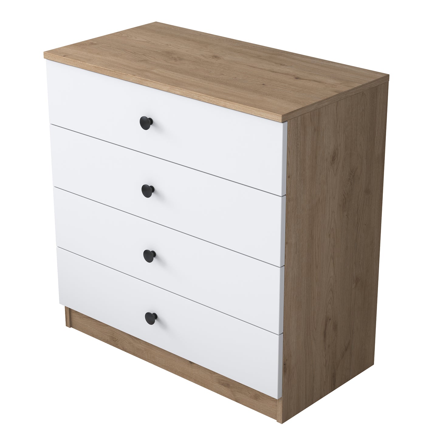 Inhabit Walnut X White Chest With 4 Drawers