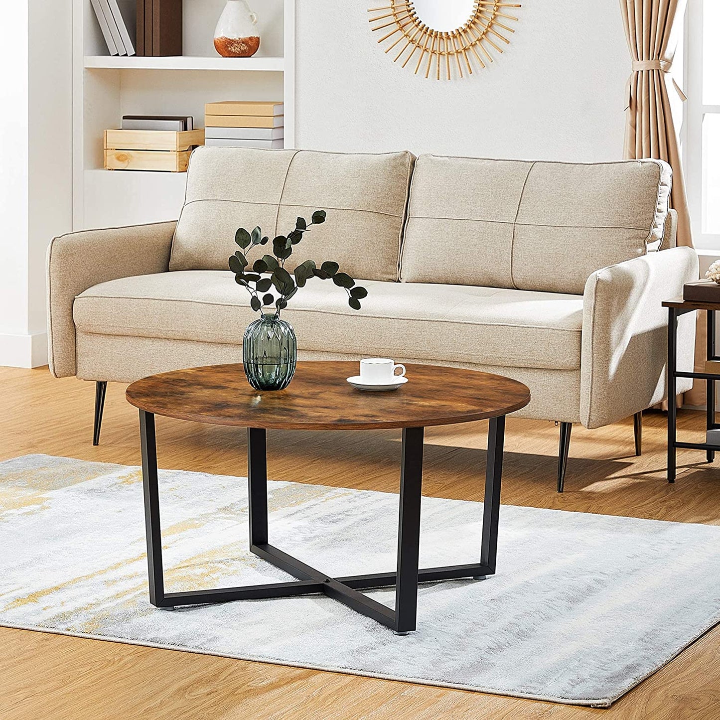 Inhabit Round Coffee Table Metal x Wood