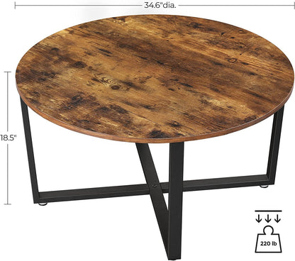 Inhabit Round Coffee Table Metal x Wood