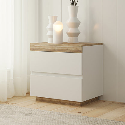 Inhabit White x Walnut Brown Nightstand