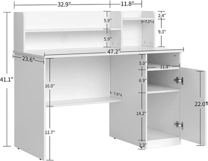 Inhabit Multifunction Desk 120cm With Shelves and Storage Cabinet