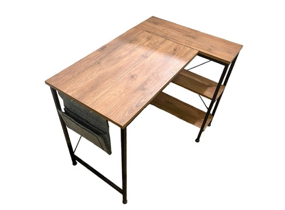 Inhabit 100cm L-Shape Desk With 2 Tier Shelves