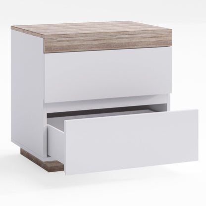 Inhabit White x Walnut Brown Nightstand