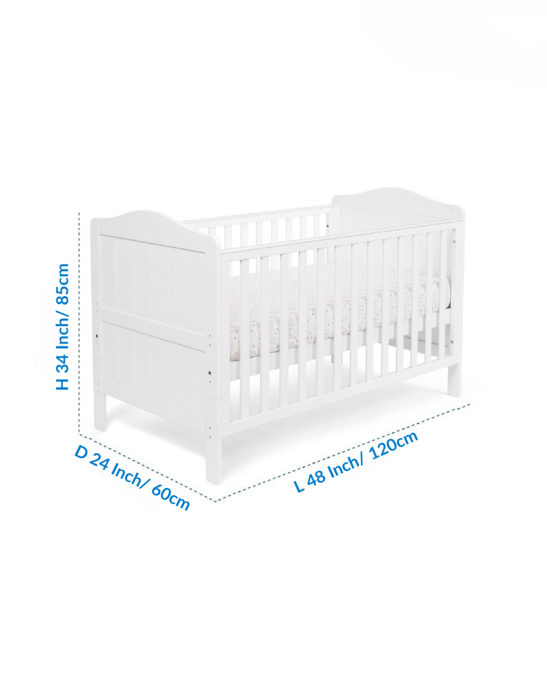 Inhabit Sleep Safe Adjustable Crib 120cm x 60cm