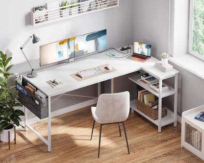 Inhabit Spider 140cm L-Shaped Desk With Built In Power Outlet