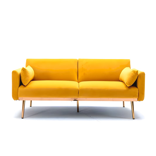 Inhabit Living Room Sofa In Velvet With Metal Legs