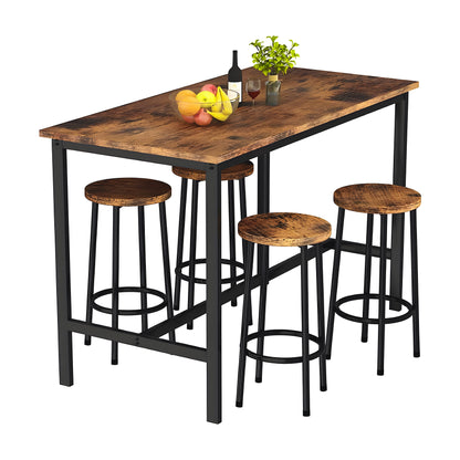 Inhabit High Table & 4 Chairs Set