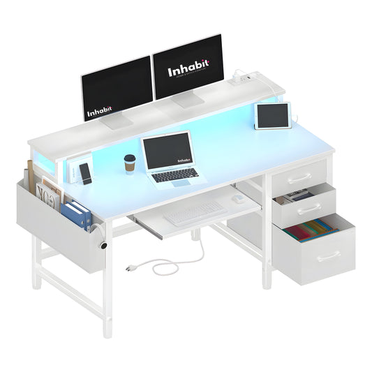 Inhabit 3 Drawers Desk With Splice Keyboard Tray