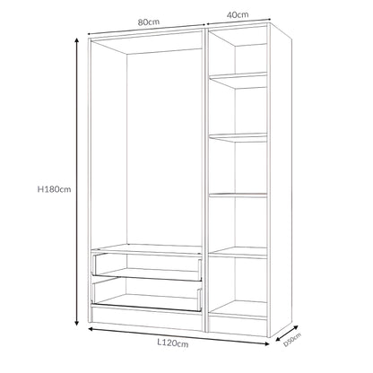 Inhabit Basic Wardrobe Natural Solid Wood Customizable